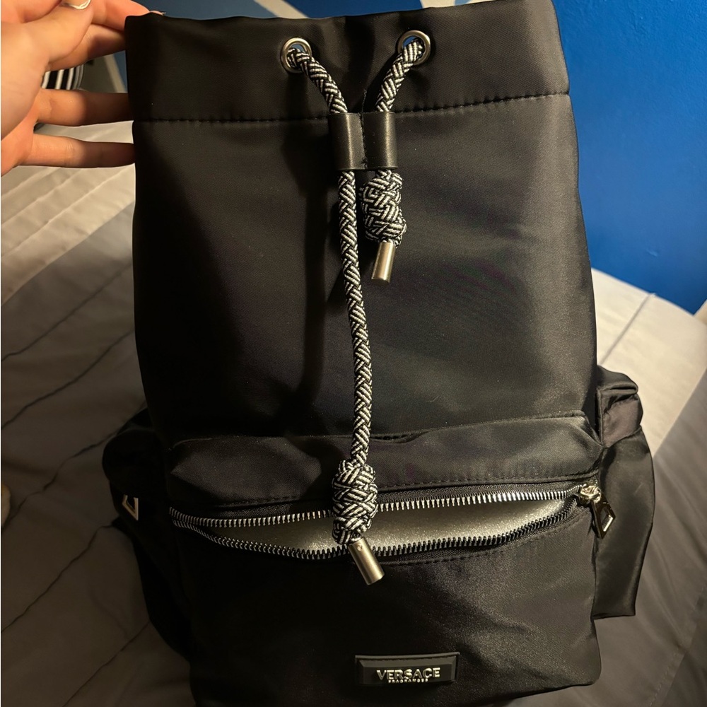 Versace Black Drawstring Men's Backpack - image 1